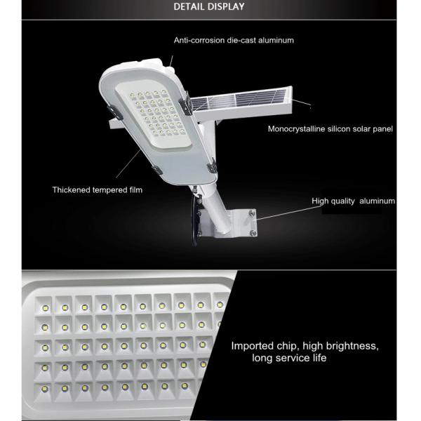 30W LED Outdoor Garden Panel White Solar Street Lamp