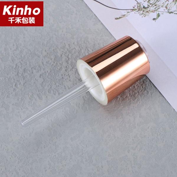 Rose Gold Essential Oil Dropper Cap Subuliform  Conical Flask Serum Glass Bottle 20mm Cosmetic Plastic ABS UV Coating