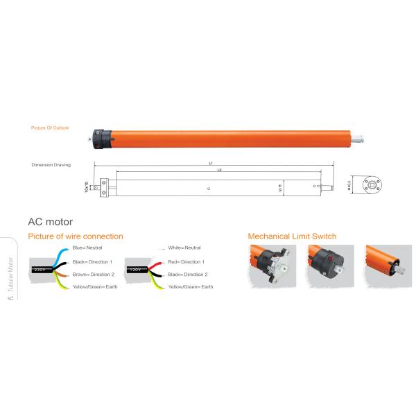 28RPM 140 шторка ролика мотора трубки ватта 120V 6N.M