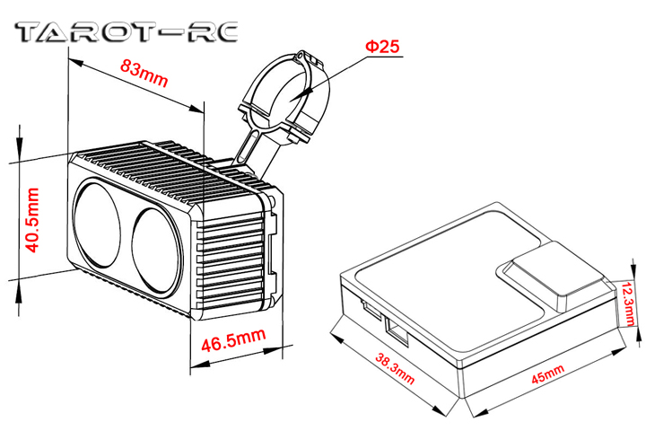 Tarot 60W TL3301 Drone Searchlight Dimmable Search Light For 1