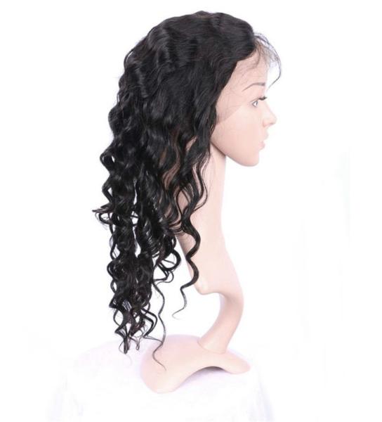 360 Lace Closure Peruvian Human Hair Weave With Bundles Peruvian Loose Wave Virgin Hair Natural Color