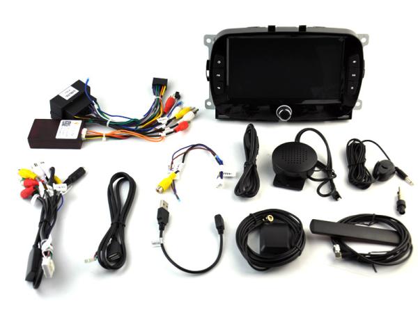 Stereo multimídia de carro de tela de 7 polegadas sem DVD para Fiat 500 2016-2019 GPS CarPlay Player