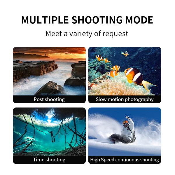 Real 4K 60fps 4K Ultra HD Action Camera Dual Screen 30M Waterproof Sport Camera FM07