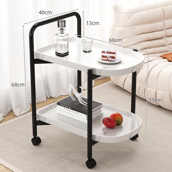 CONSOLE TABLE Nordic Style Removable Coffee Table Cart With Wheels Storage Rack Small Tea Solid Wood 2 Layer Furniture