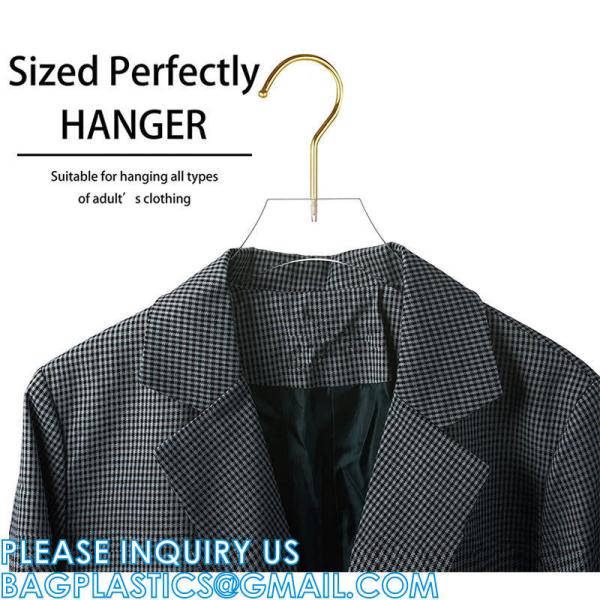 Boutique Plastic Hanger OEM Brand Fashion Adult Coat Garment Display Plastic Gold Hangers