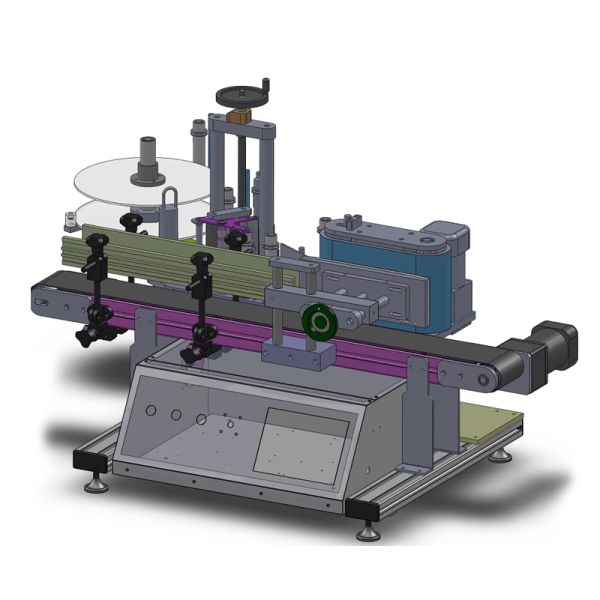 Desktop Round Bottle Labeling Machine Automatic Wine and Juice Bottles Label Applicator Tool