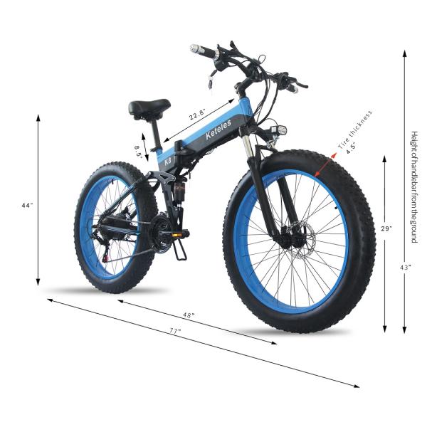 26x4.0 inch Fat Tire Folding E-Bike 1000W Motor 14.5AH S/\MSUNG Lithium Battery 21-Speed Electric Bike Drop Shipping Available