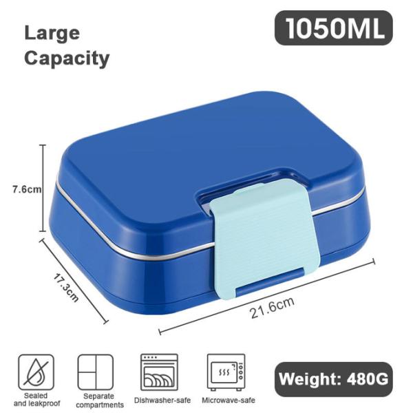 Food Container Storage and Transport Stainless Steel Lunch Box 1050ML with Leak Proof Feature