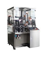 Máquina de vedação automática rotativa de enchimento de copos, controlo PLC para iogurte