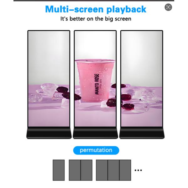 69.3 Inch Ultra Thin Stretched Display Full Screen Digital Signage Kiosk Ultra Wide LCD Floor Stand Kiosk in 4K Resolution