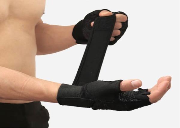 Half Finger Wrist Support Gloves , Gym Weight Lifting Gloves For Men