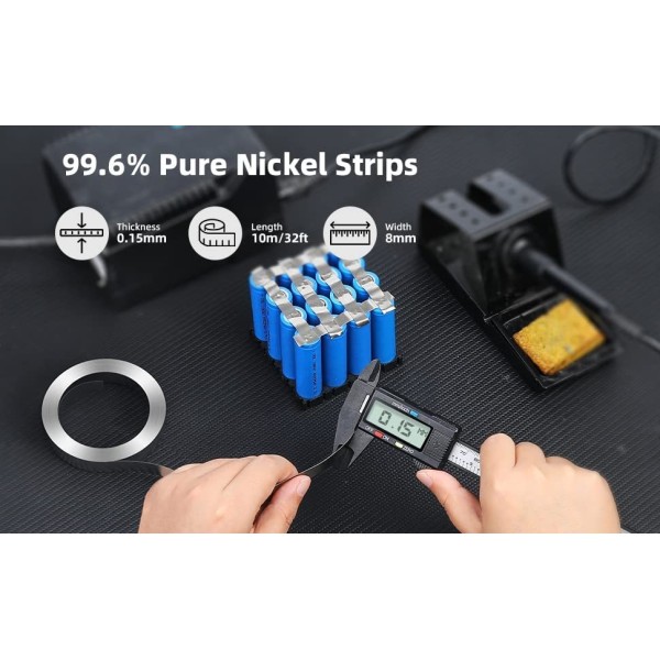 Holder-Ready 4P Ni200 Nickel Strip — 49.5mm Width, 19.5mm Pitch, Direct Drop-In for Framed 18650 Battery Packs