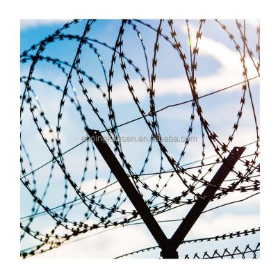 Rolo de arame farpado galvanizado 20m/25m/30m/50m comprimento para proteção de segurança