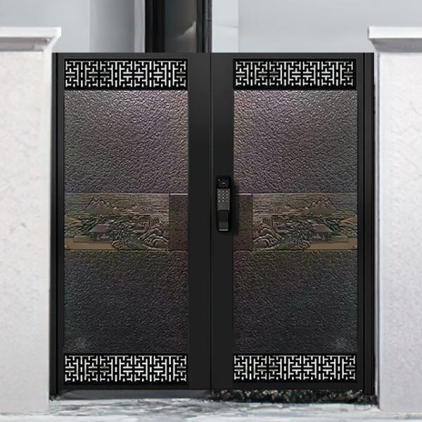 External Sliding Aluminum Garden Gate For Chinese Square Powder Coated Aluminum Outdoor Gates