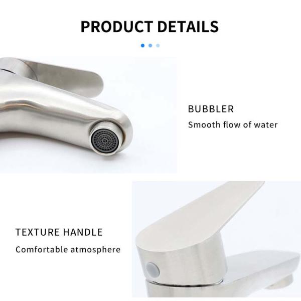 Single Handle Luxury Bathroom Faucets 304 Stainless Steel