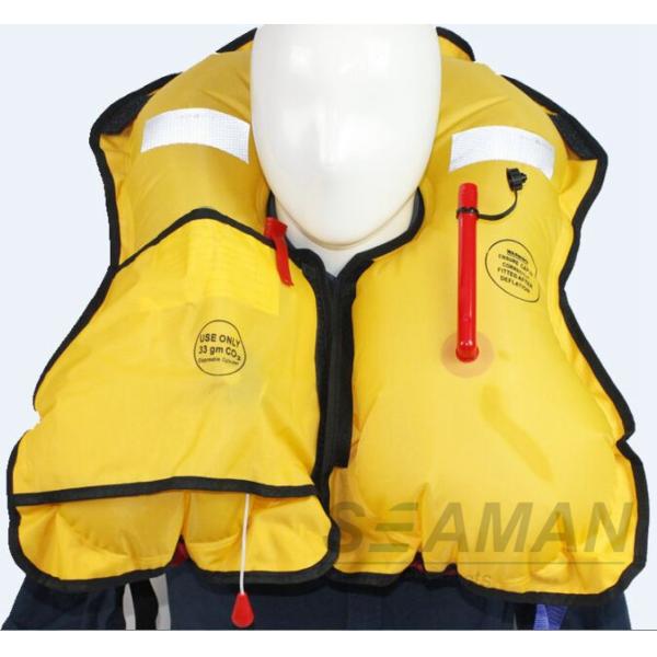 150N EN / ISO Automatic Inflatable Life Jackets 210D Nylon TPU Single Air Chamber