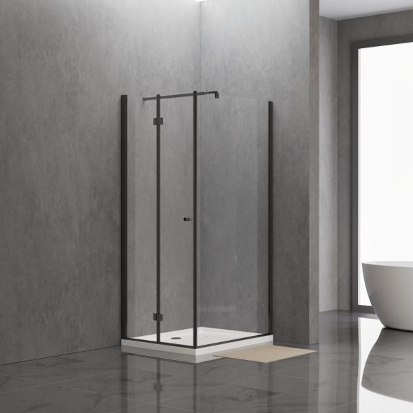 Vertical Handle Direction Shower Enclosure with Single Sliding Door Tempered Glass