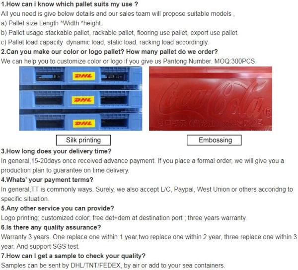 Light weight one time plastic pallets for transport and storage, Heavy duty cross bottom plastic pallet with 6 runners