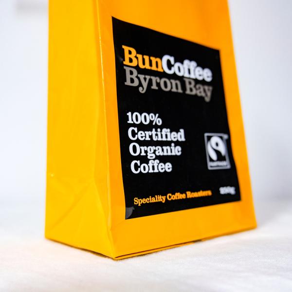 100% Organic Espresso Coffee Stand Up Pouch 250g Flat Bottom Bag With Valve