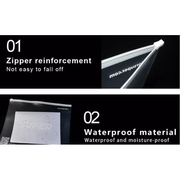 Vinyl Slider PE PVC EVA Forsted Matte Compostable Zipper Lock Bag, Holographic Laser Zip Seal Grip Bags