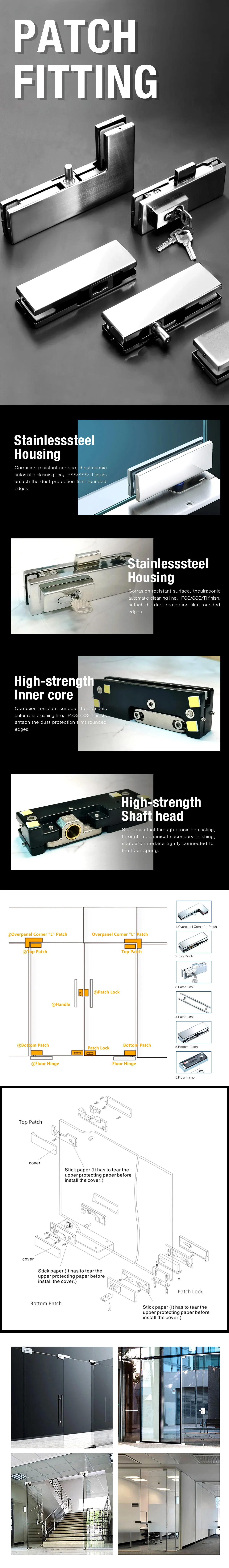 Угол l заплата панели нержавеющей стали 201 для Frameless стеклянной входной двери