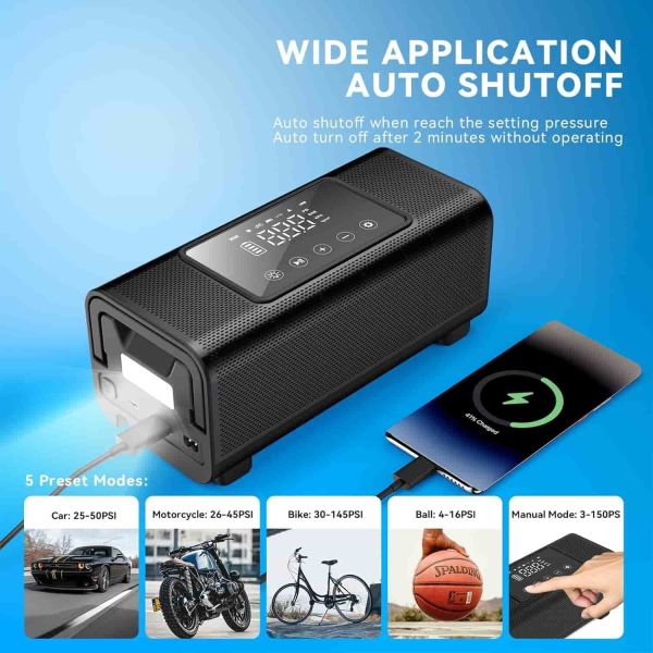 Double Cylinders Heavy Duty Truck Tyre Inflator Intelligent Wireless Car Inflation Pump