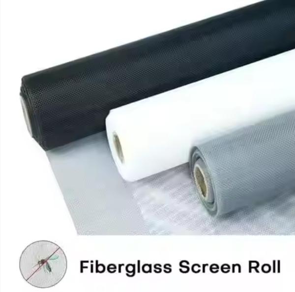 Écran à moustiques en fibre de verre blanc Ruloir à mailles à moustiques en fibre de verre résistant aux alcalins