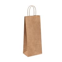 A cópia feita sob encomenda Logo Eco Friendly Kraft Gift ensaca a venda por atacado preta do saco de papel do vinho de 2 garrafas