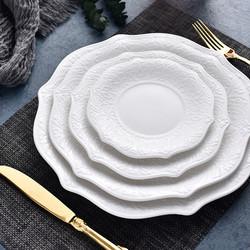 6.5 Glazed Ceramic White Dinner Plates For Hotel Catering Wedding