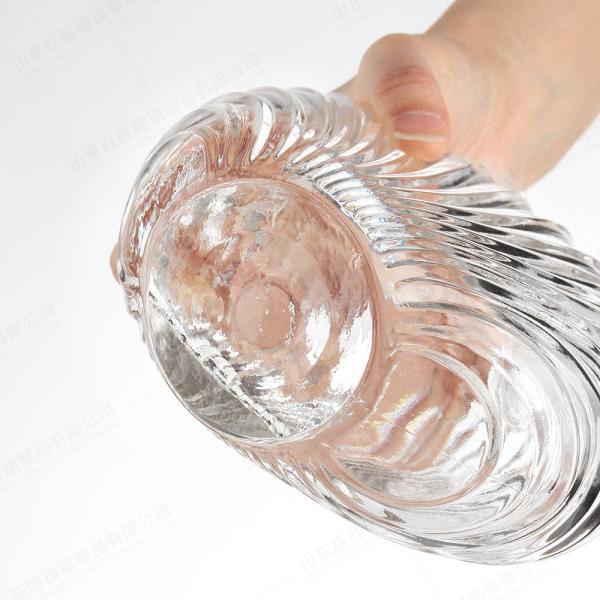 Hot Item Criativo em forma de concha transparente Whiskey Gin Rum Spirit Garrafa de vidro com cortiça