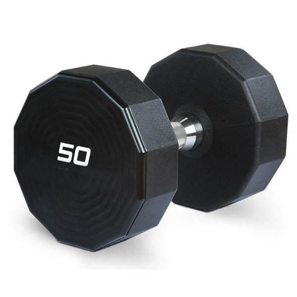 Gym Fitness 12 Sides Black Dumbbells Set Cast Iron Rubber Coated