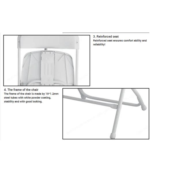 81*42*39cm Heavy Duty Fan Back White Plastic Folding Chair for Workshop Applications