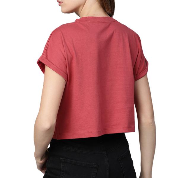 New Arrival Custom Logo Workout Fit Solid Round Neck Casual Crop T-Shirt For Women