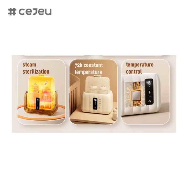 CJ-HJ-B03 Digital Display Milk Warmer OEM ODM Automatic Baby Milk Bottle Sterilizer Warmer Food Heater with Night Light