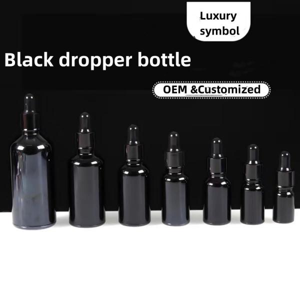 5ml 10ml 15ml 30ml dark violet Glass Serum Bottle for Skincare Cosmetic Packaging Glass Dropper Bottle with pipette cap