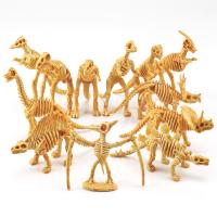 Realismo Multicolor Jurassic Age Figure Toy / 12 PCS Golden Dinosaur Bone Fossil Figure Set Pintado à mão