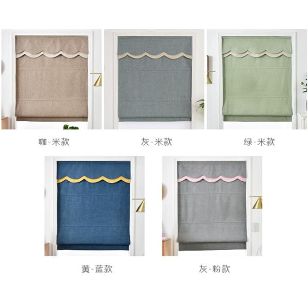 Modern smart remote motorized blue grey brown fabric Roman blinds customized for living bed book room blackout