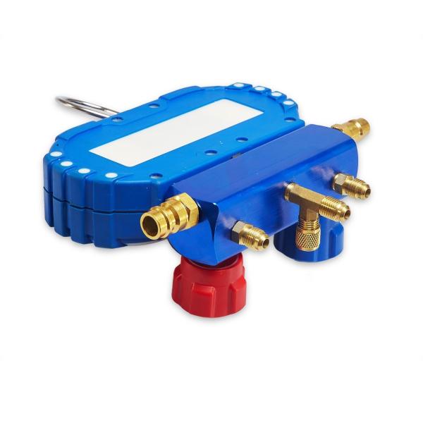 Blue Red Steel Refrigeration Manifold Gauge R12 Manifold Gauge Set