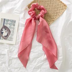 Ponytail Scarf Scrunchie Holders Imitate Silk Satin Solid Color Knotting Ribbon  28cm 20g