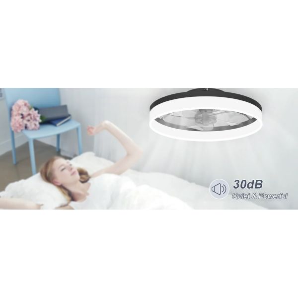 Bedroom Decor Ventilator Lamp Air Invisible Blades Retractable Smart Ceiling Fan with Lights(WH-CLL-70)