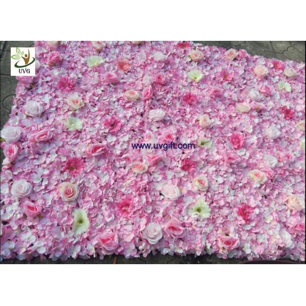 UVG pink hydrangea wedding flower wall for stage background decoration CHR1148