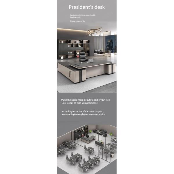 Sitio de muebles de oficina modernos sencillos Escritorio grande y silla para la sala del gerente ecológica