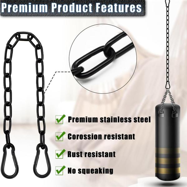 Heavy Duty Hammock Hardware Kit For Punching Bags, Swing Chairs , Indoor & Outdoor Gym (Black)