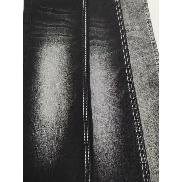 Haute teneur en spandex 72%Cotton Siro Yarn Cross Slub Denim Fabric Noir/Noir Pour les jeans