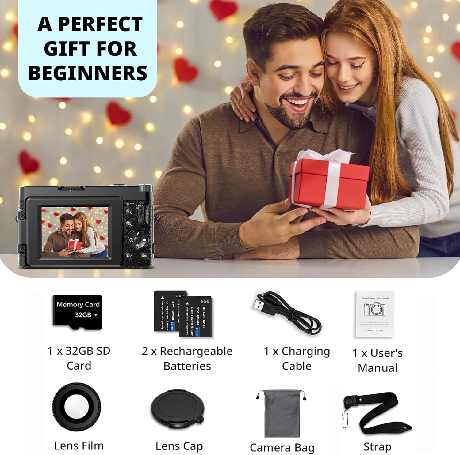 4K Digital Vlog Camera Flip Screen Autofocus Digital Camera With 48MP WiFi