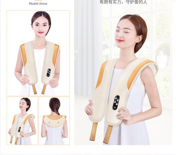 15 Minutes Microfiber Leather And 3D Mesh Neck Shoulder Massage Belt