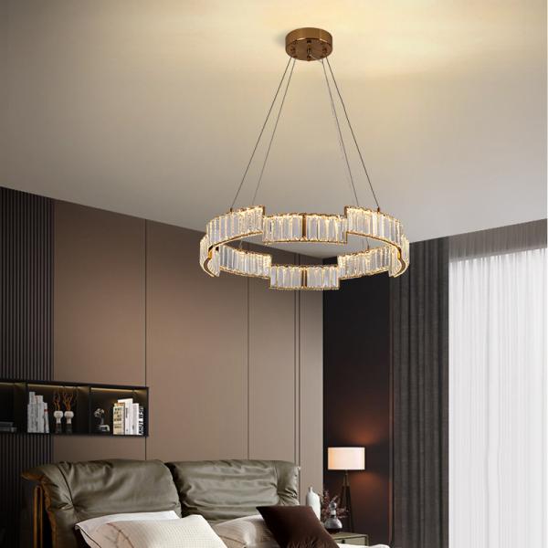 Lumière à pendentif en cristal moderne avec finition dorée 3000-6000K