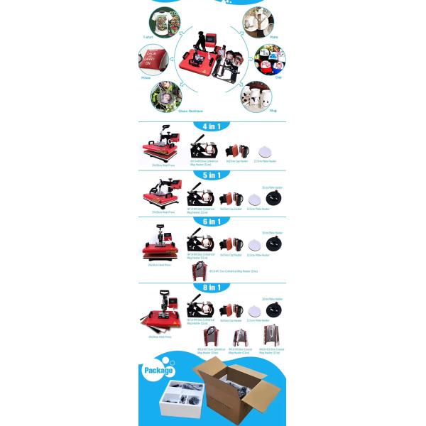 Semi автоматическое 220V 8 в 1 машине прессы жары для футболки