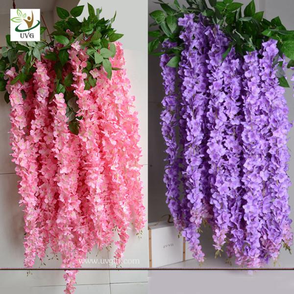 UVG Wedding favor with white cheap silk artificial wisteria flower for party decoration