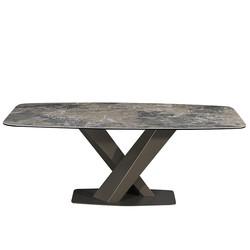 Rectangle Luxury Modern Dining Table Set Minimalist Style Practical